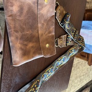 SoRetro Brown Leather Crossbody bag with Handmade Strap